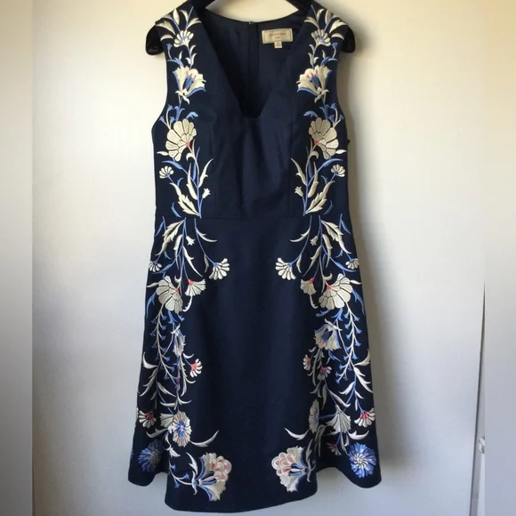 Anthropologie Gilmore Girls Moulinette Soeurs Bellflower Floral Embroidery Dress - Picture 14 of 16